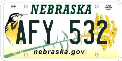NE license plate AFY532