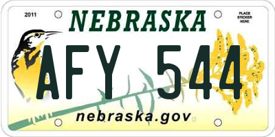 NE license plate AFY544