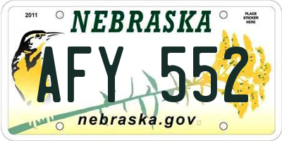 NE license plate AFY552