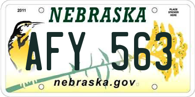 NE license plate AFY563