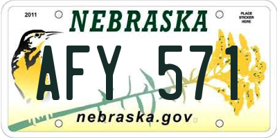 NE license plate AFY571