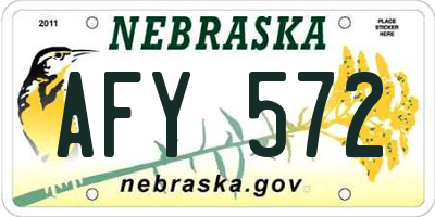 NE license plate AFY572
