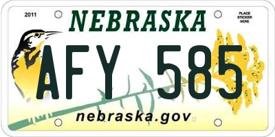 NE license plate AFY585