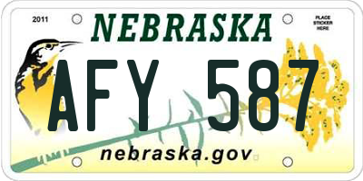 NE license plate AFY587