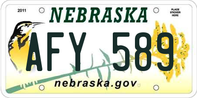 NE license plate AFY589