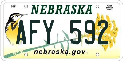 NE license plate AFY592