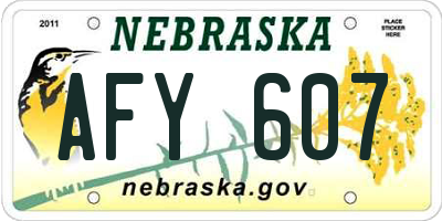 NE license plate AFY607