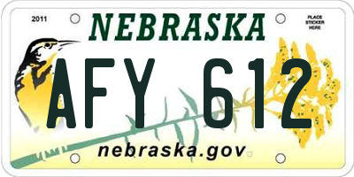 NE license plate AFY612