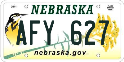 NE license plate AFY627