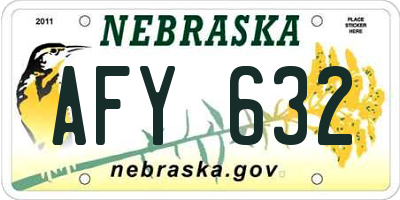 NE license plate AFY632