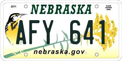 NE license plate AFY641