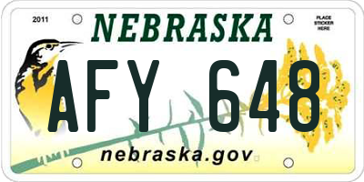 NE license plate AFY648
