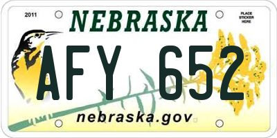 NE license plate AFY652