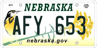 NE license plate AFY653