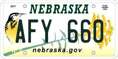 NE license plate AFY660