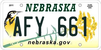 NE license plate AFY661
