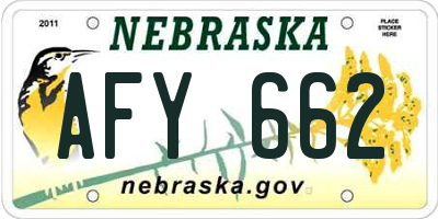 NE license plate AFY662