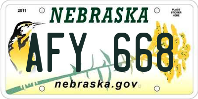 NE license plate AFY668