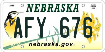NE license plate AFY676