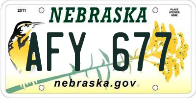NE license plate AFY677