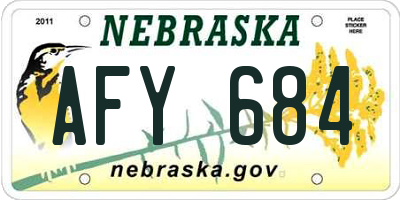 NE license plate AFY684