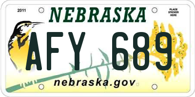 NE license plate AFY689