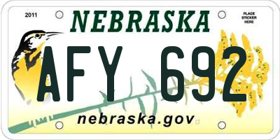 NE license plate AFY692