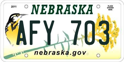 NE license plate AFY703
