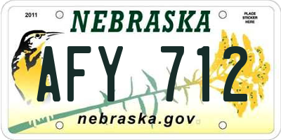 NE license plate AFY712