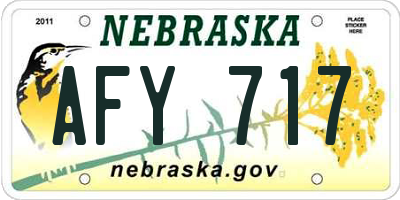 NE license plate AFY717