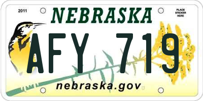NE license plate AFY719