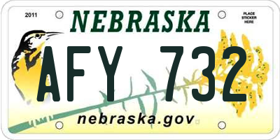 NE license plate AFY732