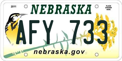NE license plate AFY733