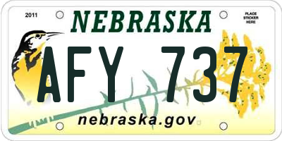 NE license plate AFY737