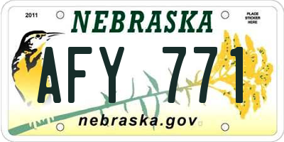 NE license plate AFY771