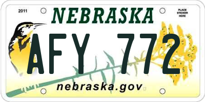 NE license plate AFY772