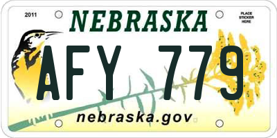 NE license plate AFY779