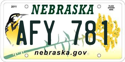 NE license plate AFY781