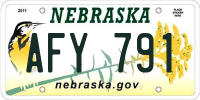 NE license plate AFY791