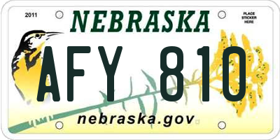 NE license plate AFY810
