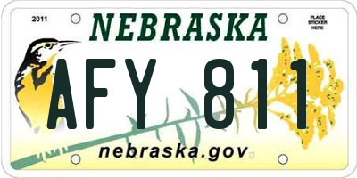NE license plate AFY811