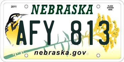 NE license plate AFY813