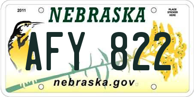 NE license plate AFY822