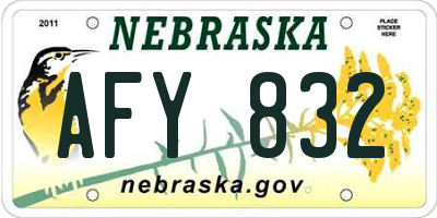NE license plate AFY832