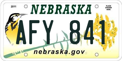 NE license plate AFY841