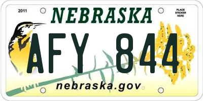 NE license plate AFY844