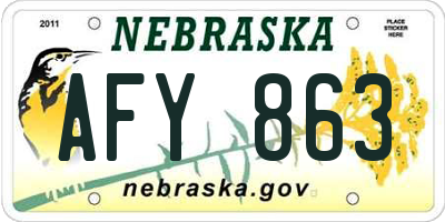 NE license plate AFY863