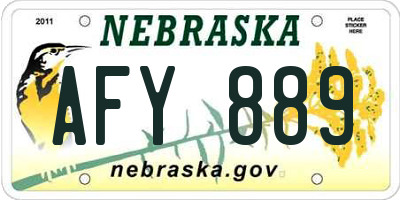 NE license plate AFY889