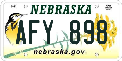 NE license plate AFY898