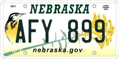 NE license plate AFY899